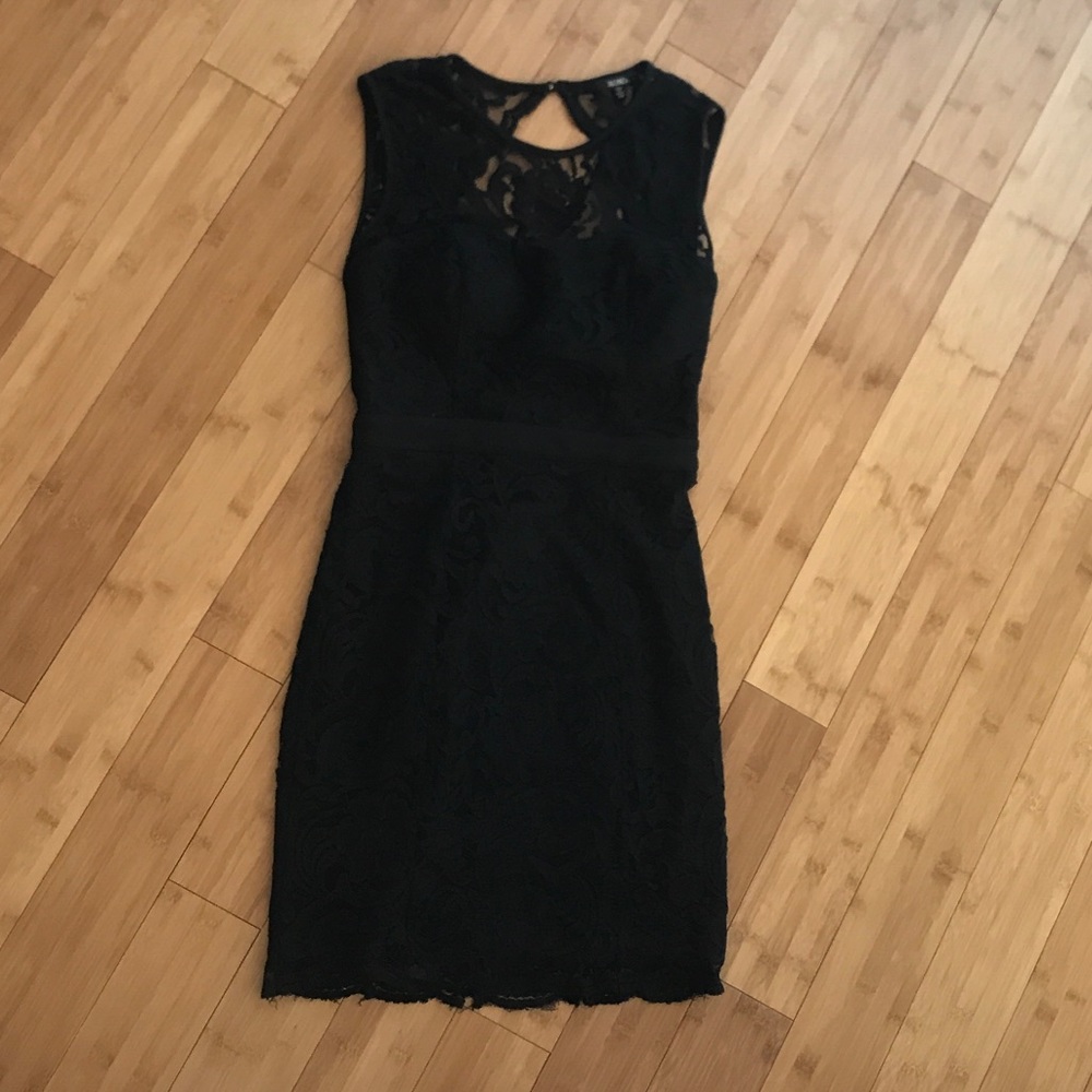 Black Lace Open Back Dress